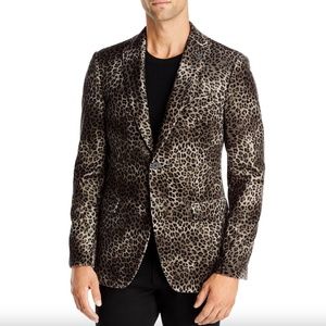 John Varvatos Star USA Leopard Print Velvet Jacket